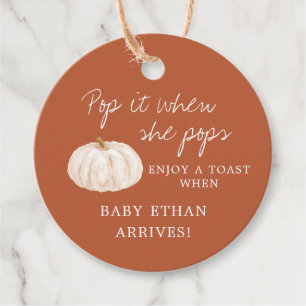 Etiquetas Para Recuerdos Pásalo cuando se ponga el Baby Shower de calabaza