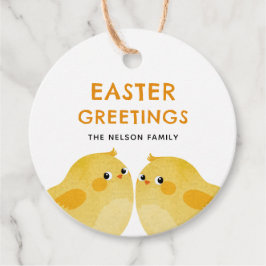 Etiquetas Para Recuerdos Pascua feliz con dos pollitos