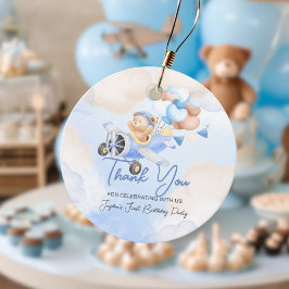 Etiquetas Para Recuerdos Pastel Azul Azul Baño Bebé Gracias