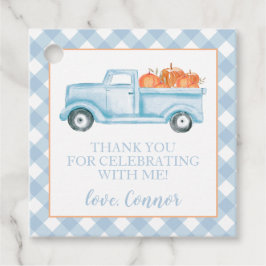 Etiquetas Para Recuerdos Pastel azul camioncito calabacita primer cumpleaño