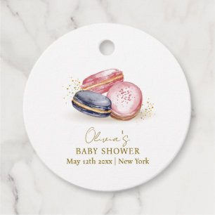 Etiquetas Para Recuerdos Pastel Bonjour Bébé Macarons francés Baby Shower