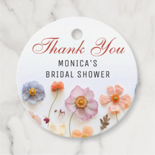 Etiquetas Para Recuerdos Pastel de Boho Rosa Wildflowers Boda Bridal Shower
