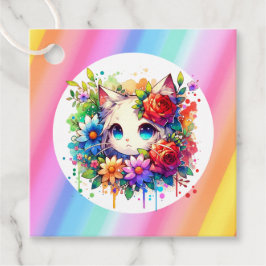 Etiquetas Para Recuerdos Pastel de natalidad de anime arcoiris lindo