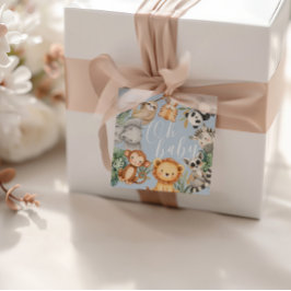 Etiquetas Para Recuerdos Pastel Ducha tropical para bebés Selva Safari Anim