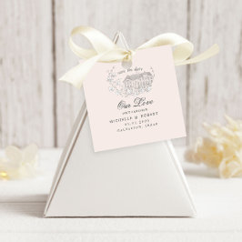 Etiquetas Para Recuerdos Pastel Floral Esbozado Vintage Guardar La Fecha