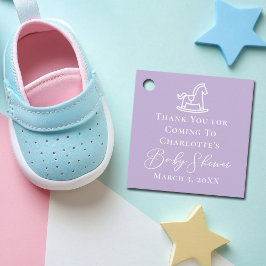 Etiquetas Para Recuerdos Pastel Purple Rocking Horse Baby Shower