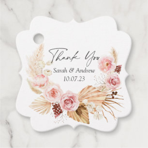 Etiquetas Para Recuerdos Pasto de pampas boho floral acuarela baby shower n