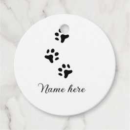 Etiquetas Para Recuerdos Pata de perro mascota negro añadir nombre texto fo