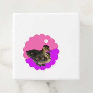 Etiquetas Para Recuerdos Patitos sobre frambuesa rosa y sorbete morado