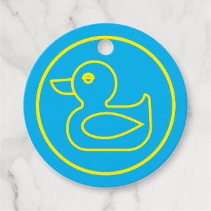 Etiquetas Para Recuerdos Pato de goma amarillo en azul personalizado