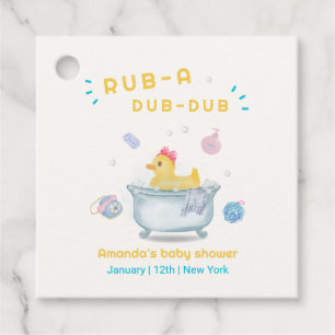 Etiquetas Para Recuerdos Pato de goma Frota un Dub Dub en la bañera Baby Sh