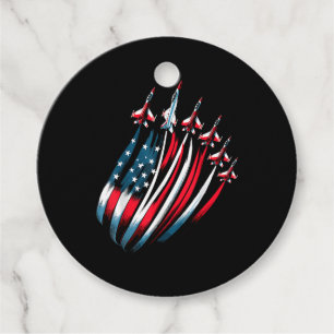 Etiquetas Para Recuerdos Patriotic USA Flag Fighter Jets Boys 4 de julio