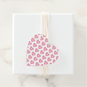 Etiquetas Para Recuerdos Patrón de arte de gema de corazón rosa Glam Diamon