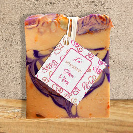 Etiquetas Para Recuerdos Patrón de corazón rosado Naranja vinculado sobre F