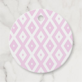 Etiquetas Para Recuerdos Patrón de diamante rosa pálido y blanco