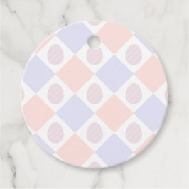 Etiquetas Para Recuerdos Patrón de diamantes de Pascua con huevos decorados