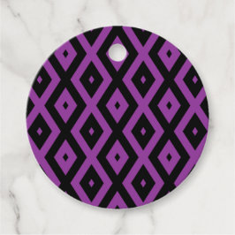 Etiquetas Para Recuerdos Patrón de diamantes morado y negro