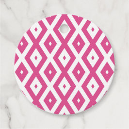 Etiquetas Para Recuerdos Patrón de diamantes rosa y blanco