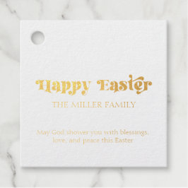 Etiquetas Para Recuerdos Patrón de flores pastel de la tipografía de Pascua