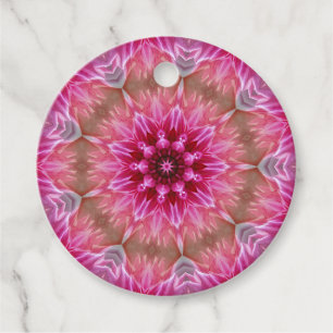 Etiquetas Para Recuerdos Patrón de flores rosadas de Mandala geométrica-675