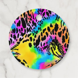 Etiquetas Para Recuerdos Patrón de impresión de animales colorido