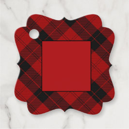 Etiquetas Para Recuerdos Patrón de navidades a cuadros Red Buffalo Plaid