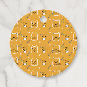 Etiquetas Para Recuerdos Patrón moderno de gatos pequeños