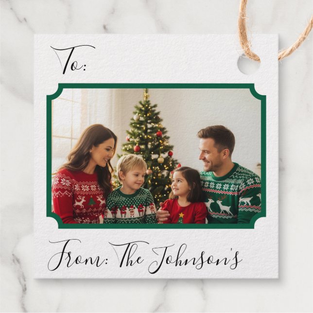 Etiquetas Para Recuerdos Paz en la Tierra, foto, verde, oro (Reverso)