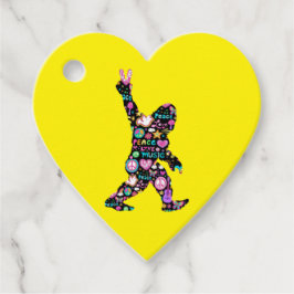 Etiquetas Para Recuerdos Peace Love Bigfoot Hippie Funny Bigfoot Lover