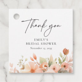 Etiquetas Para Recuerdos Peach Boho Floral Bridal Shower