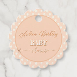 Etiquetas Para Recuerdos Peach Bow Baby Shower