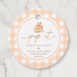 Etiquetas Para Recuerdos Peach Gingham Pumpkin Se Lo Pone Cuando Se Pone