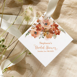Etiquetas Para Recuerdos Peach Watercolor Floral Bridal Luncheon Favor Tags