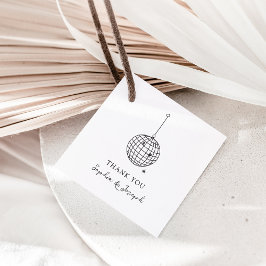 Etiquetas Para Recuerdos Pelota minimalista de disco negro y blanco
