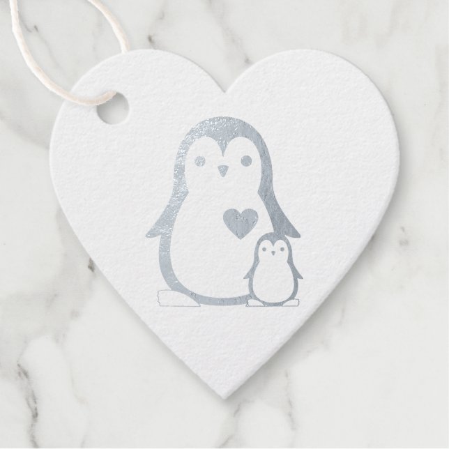 Etiquetas Para Recuerdos Penguin Baby Shower (Anverso)