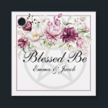 Etiquetas Para Recuerdos Pentáculo romántico floral de flor<br><div class="desc">Elegante y romántico, el Romántico Banner de ayuno de peones florales florales de flores floral de flores de agua tiene un fondo claro adornado con flores acuarelas en ciruela profunda, rosa rubor y marfil. Esta plantilla de personalizable es perfecta para el ayuno, bodas o ocasiones especiales. Personaliza el texto para...</div>