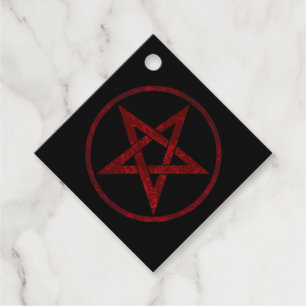 Etiquetas Para Recuerdos Pentagram del diablo Rojo