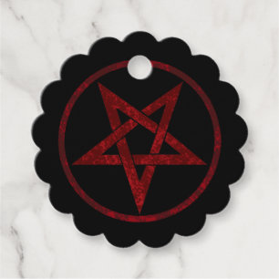 Etiquetas Para Recuerdos Pentagram del diablo Rojo