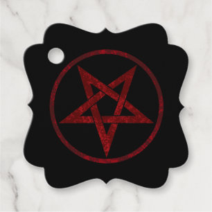 Etiquetas Para Recuerdos Pentagram del diablo Rojo