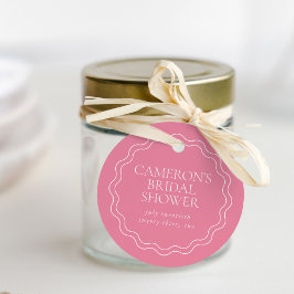 Etiquetas Para Recuerdos Peony Pink | Ducha de novias de la frontera de vie