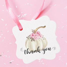 Etiquetas Para Recuerdos Pequeña Calabaza Acuarela Flora Rosa Gracias