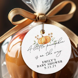 Etiquetas Para Recuerdos Pequeña Calabaza Cae Floral Neutral Baby Shower