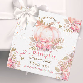Etiquetas Para Recuerdos Pequeña Calabaza Chica Floral Rosa Caída Primer Cu