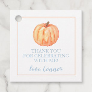 Etiquetas Para Recuerdos Pequeña Calabaza Pastel Azul primer cumpleaños Fav