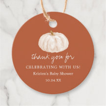 Pequeña Calabaza Tierra Caída Baby Shower Gracias