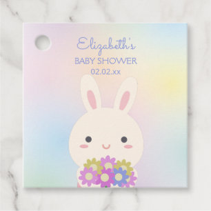 Etiquetas Para Recuerdos Pequeña conejita y flores bebé Fiesta de ducha