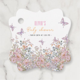 Etiquetas Para Recuerdos Pequeña flor silvestre en una ducha de bebé en flo