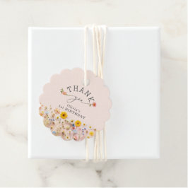 Etiquetas Para Recuerdos Pequeña Flor Silvestre Un Cumpleaños Gracias