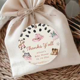 Etiquetas Para Recuerdos Pequeña niña de chica occidental con ducha de bebé