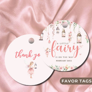 Etiquetas Para Recuerdos Pequeño Baby Shower rosado encantado